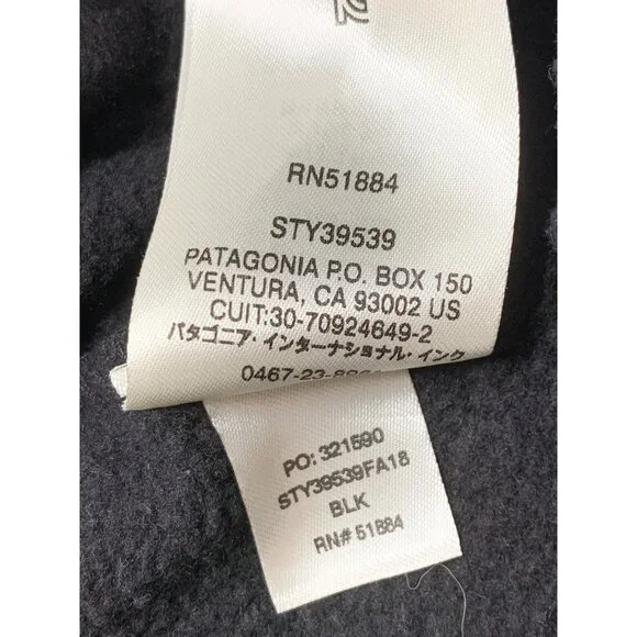 Unisex Patagonia Black Pullover Hoodie P-6 Uprisal Logo Sz S RA10051 EUC fleece - Picture 7 of 8